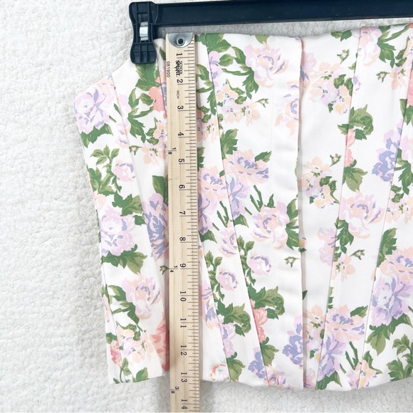 ZARA FLORAL PINK PURPLE CORSET TOP Size M NEW - Picture 8 of 10